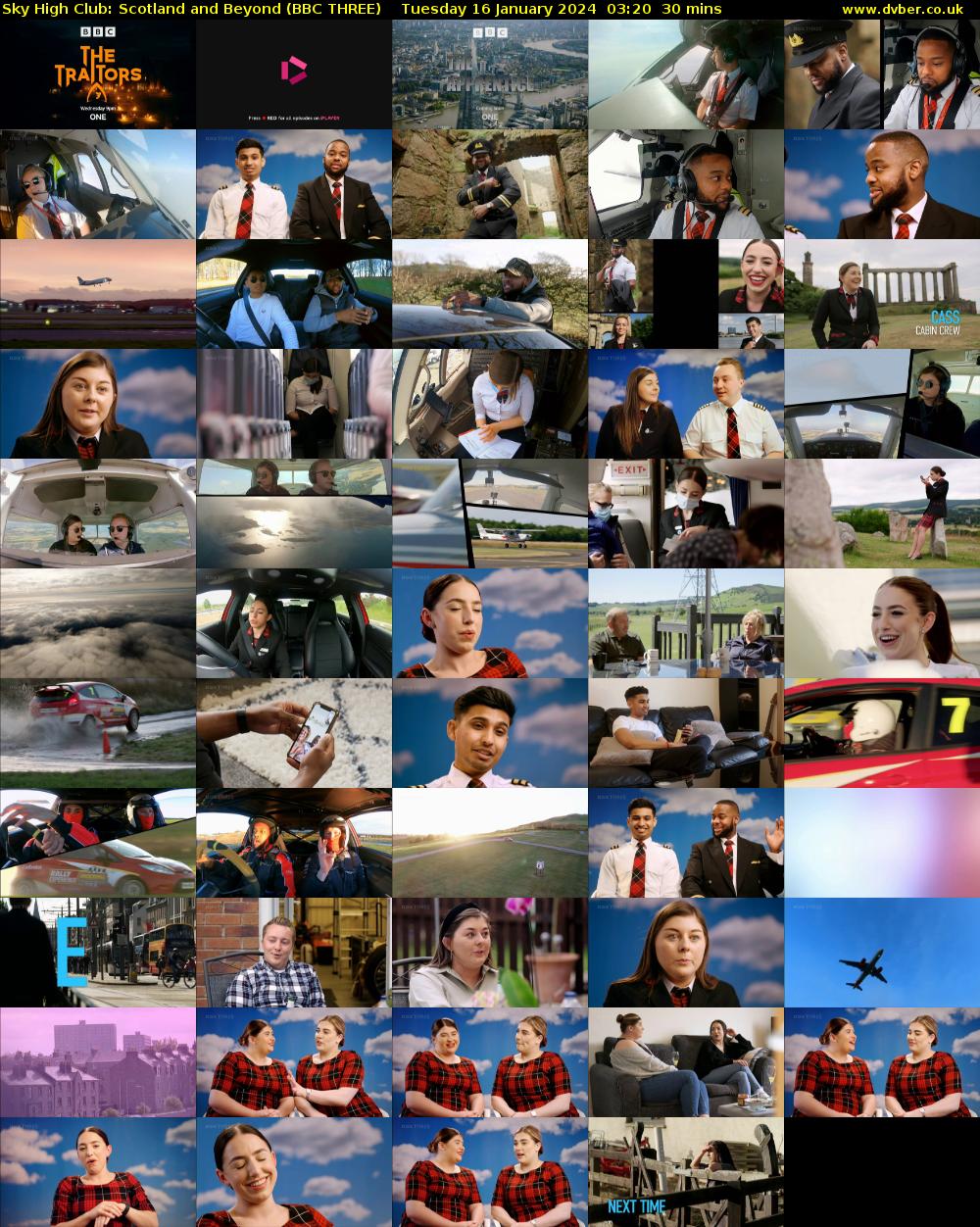 Sky High Club: Scotland and Beyond (BBC THREE) Tuesday 16 January 2024 03:20 - 03:50