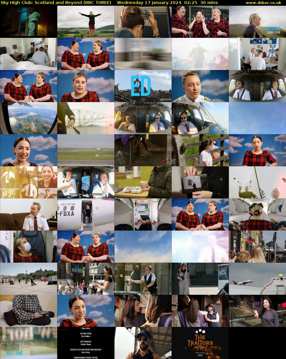 Sky High Club: Scotland and Beyond (BBC THREE) Wednesday 17 January 2024 02:25 - 02:55