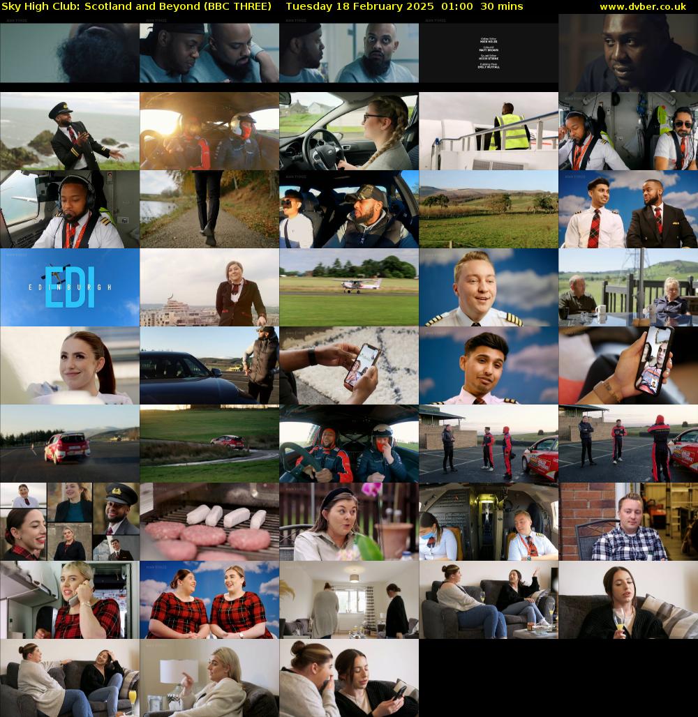 Sky High Club: Scotland and Beyond (BBC THREE) Tuesday 18 February 2025 01:00 - 01:30