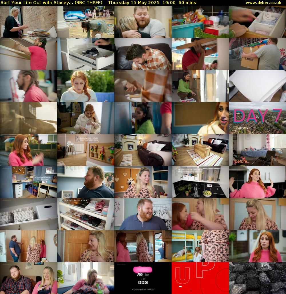 Sort Your Life Out with Stacey... (BBC THREE) Thursday 15 May 2025 19:00 - 20:00