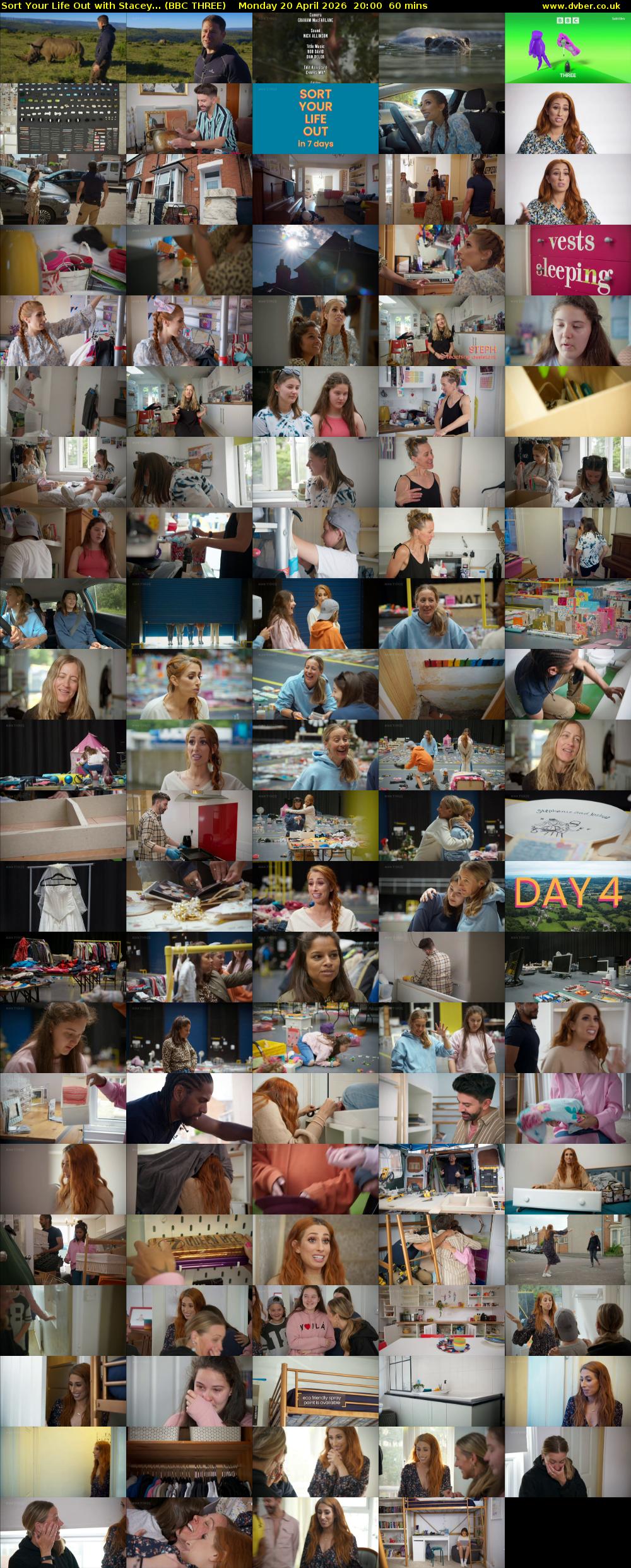 Sort Your Life Out with Stacey... (BBC THREE) Monday 20 April 2026 20:00 - 21:00