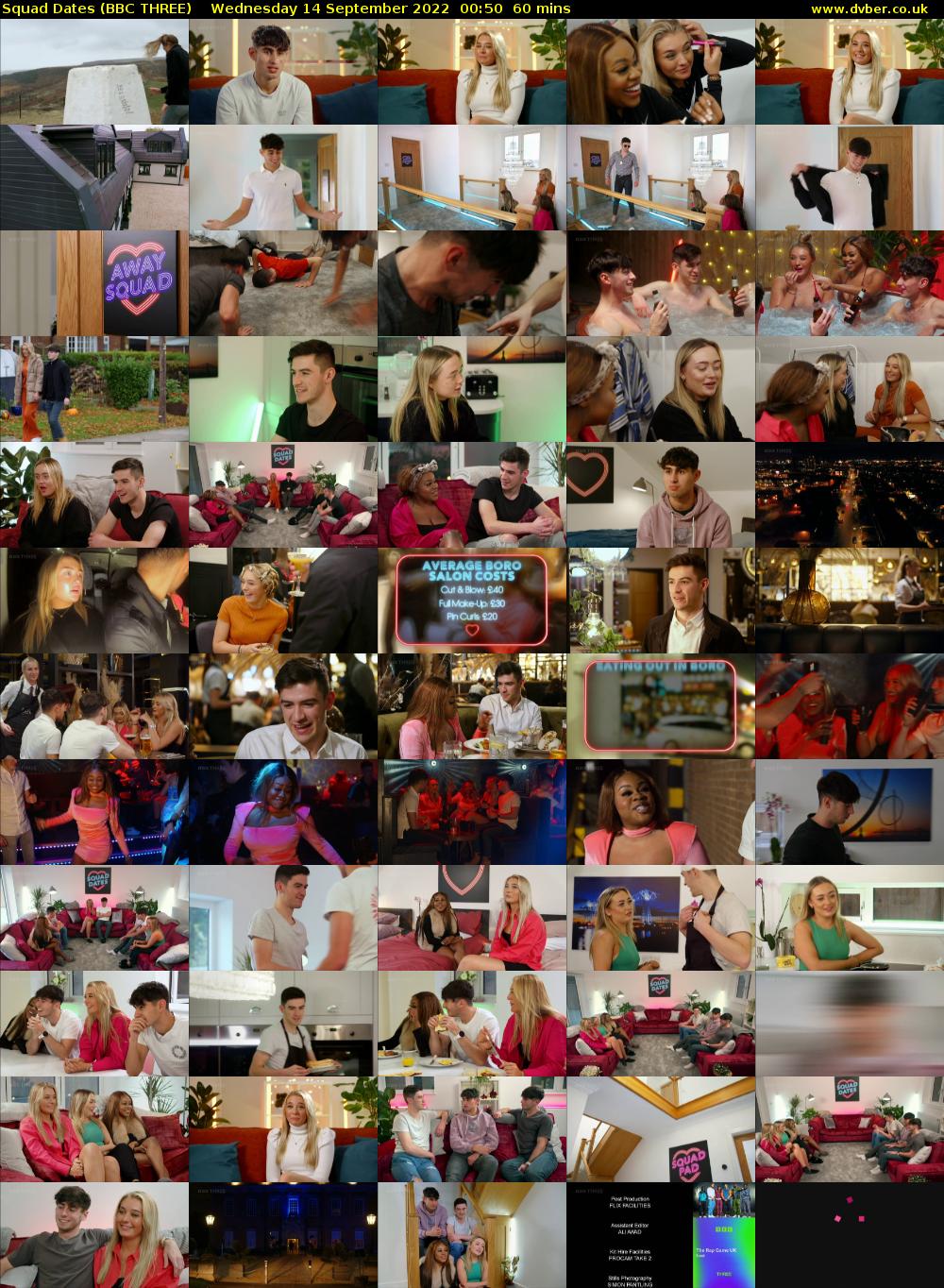 Squad Dates (BBC THREE) Wednesday 14 September 2022 00:50 - 01:50