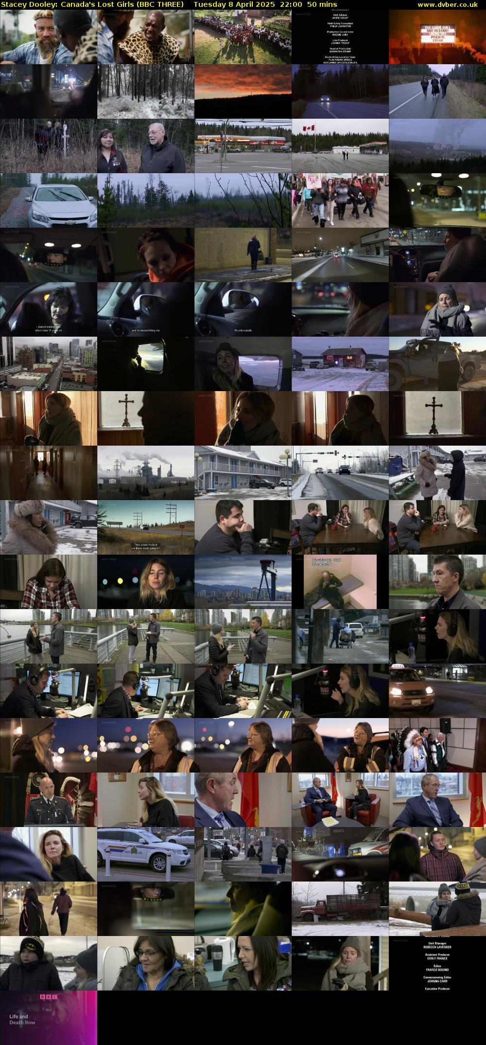 Stacey Dooley: Canada's Lost Girls (BBC THREE) Tuesday 8 April 2025 22:00 - 22:50
