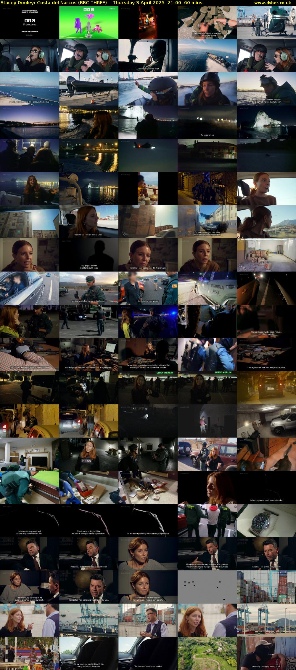 Stacey Dooley: Costa del Narcos (BBC THREE) Thursday 3 April 2025 21:00 - 22:00