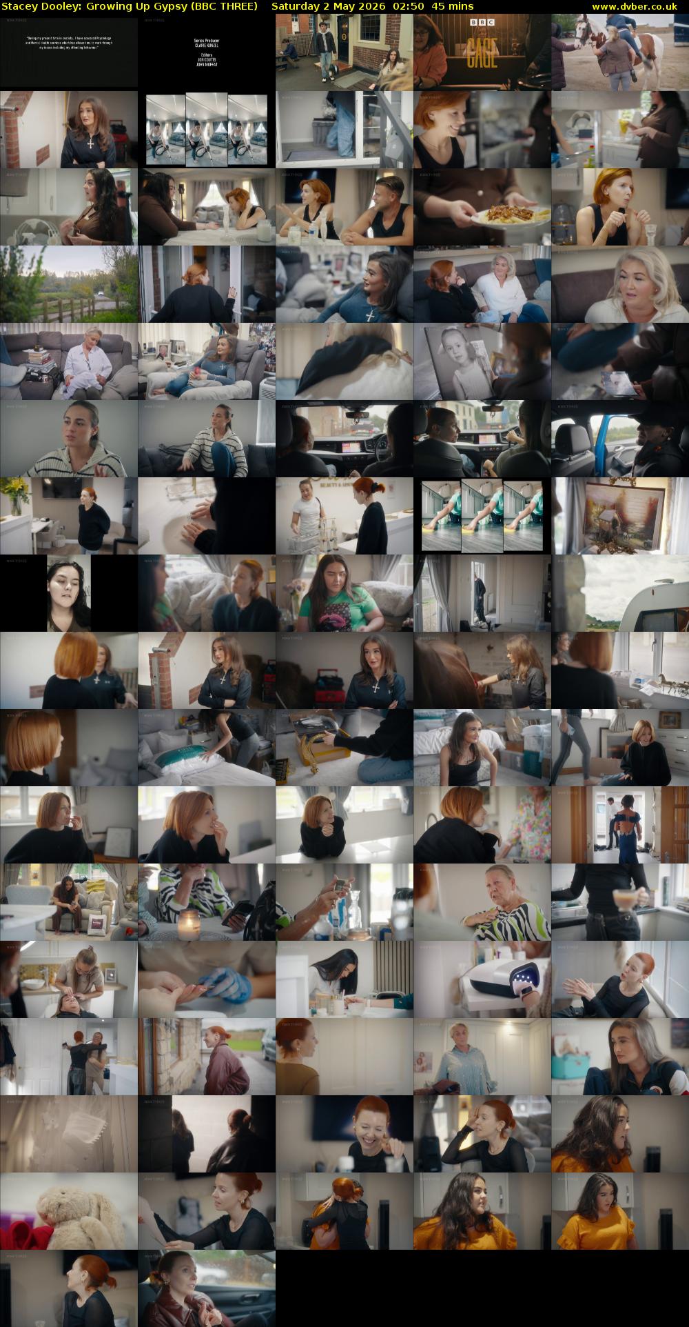 Stacey Dooley: Growing Up Gypsy (BBC THREE) Saturday 2 May 2026 02:50 - 03:35