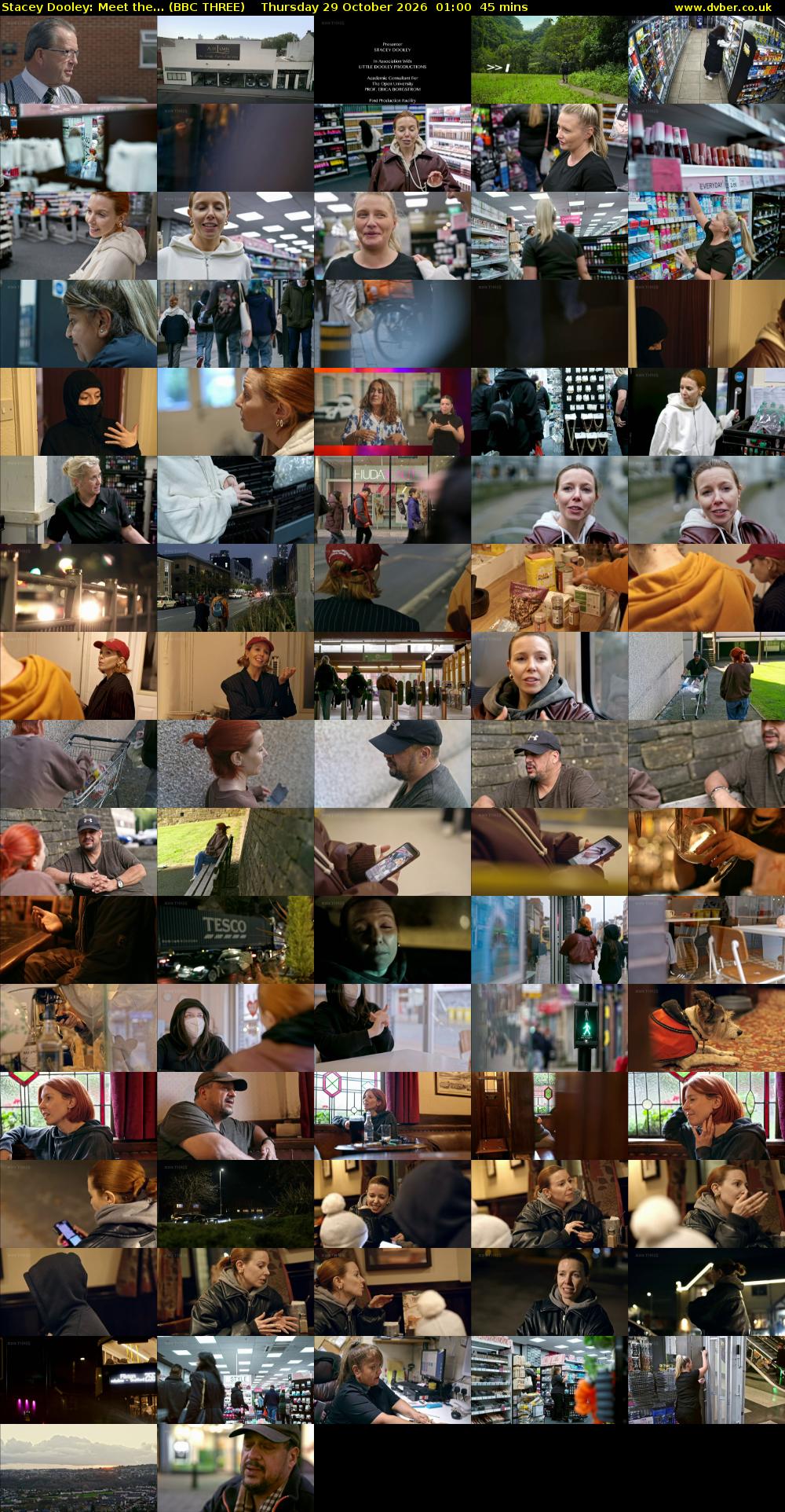 Stacey Dooley: Meet the... (BBC THREE) Thursday 29 October 2026 01:00 - 01:45