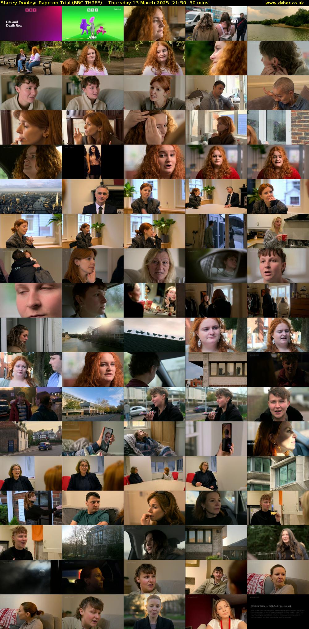 Stacey Dooley: Rape on Trial (BBC THREE) Thursday 13 March 2025 21:50 - 22:40