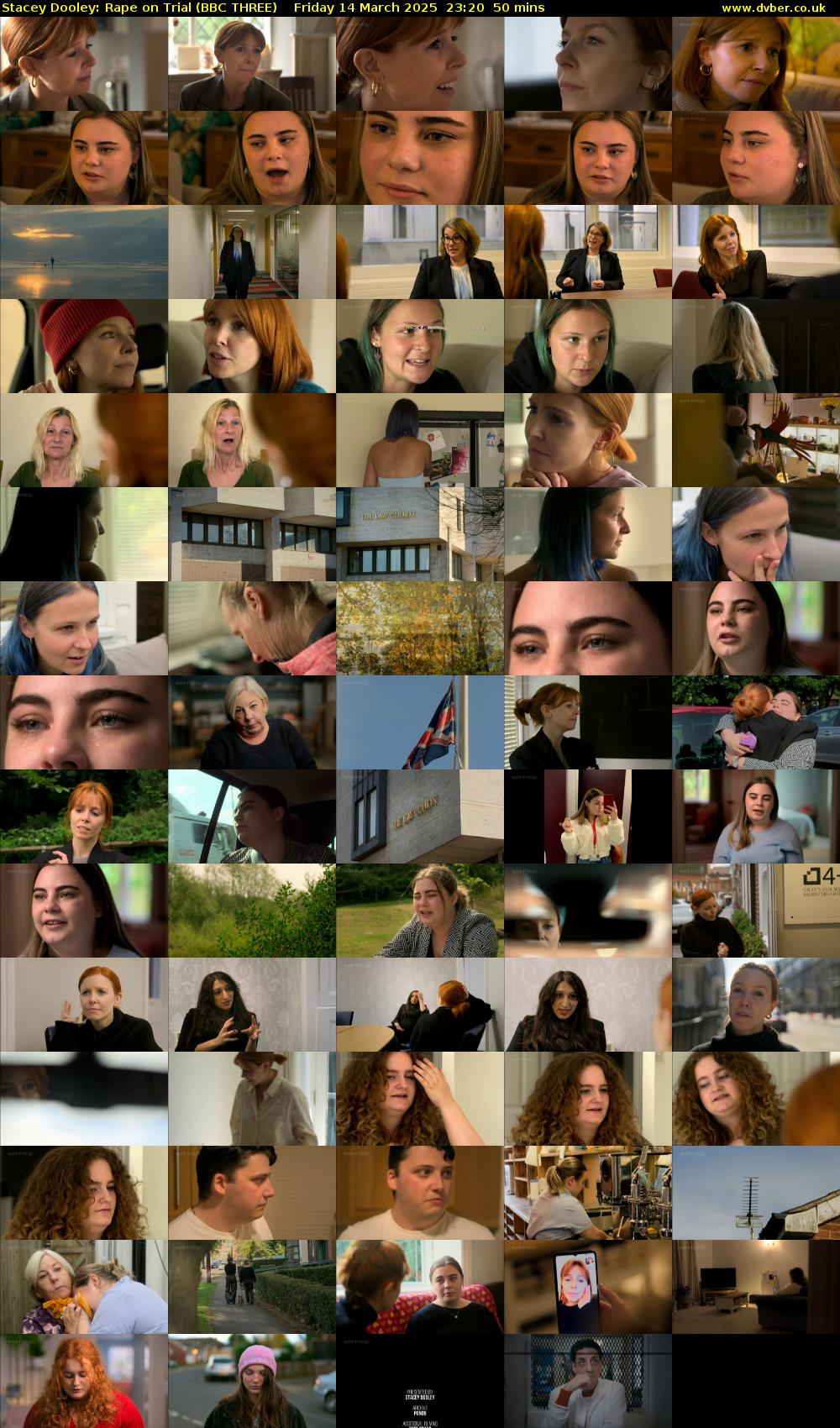 Stacey Dooley: Rape on Trial (BBC THREE) Friday 14 March 2025 23:20 - 00:10