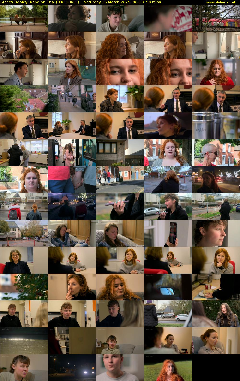 Stacey Dooley: Rape on Trial (BBC THREE) Saturday 15 March 2025 00:10 - 01:00