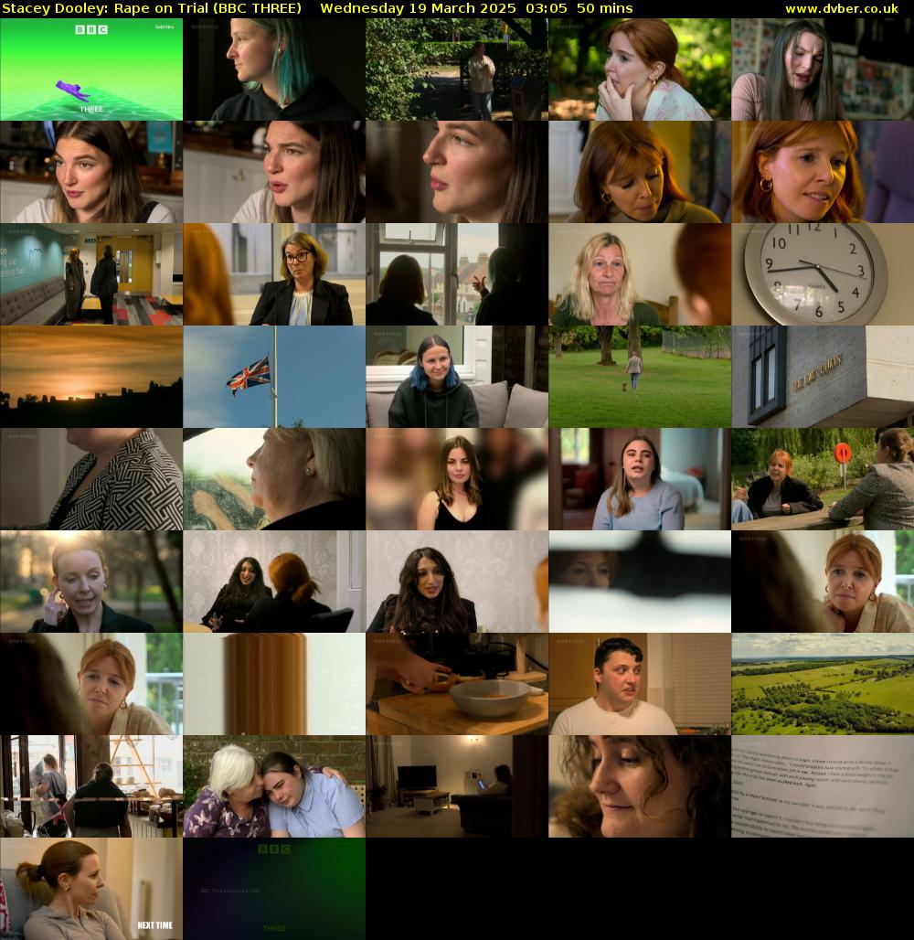 Stacey Dooley: Rape on Trial (BBC THREE) Wednesday 19 March 2025 03:05 - 03:55