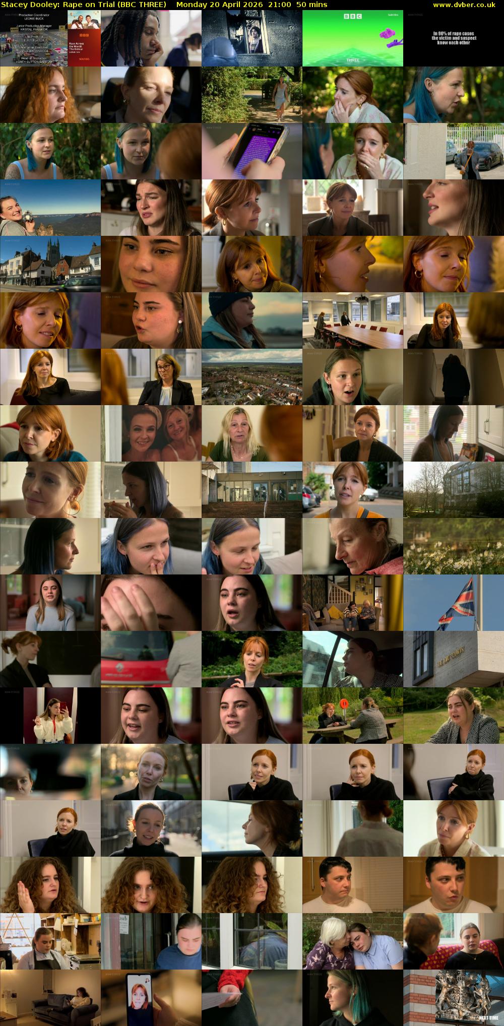 Stacey Dooley: Rape on Trial (BBC THREE) Monday 20 April 2026 21:00 - 21:50