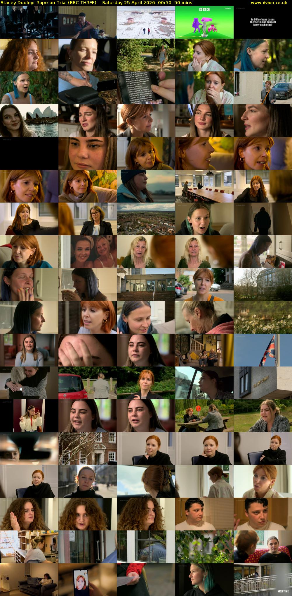 Stacey Dooley: Rape on Trial (BBC THREE) Saturday 25 April 2026 00:50 - 01:40