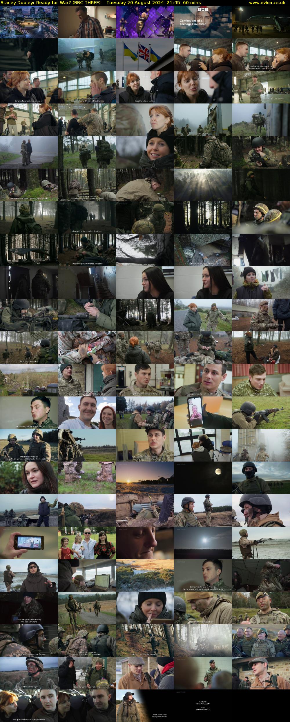 Stacey Dooley: Ready for War? (BBC THREE) Tuesday 20 August 2024 21:45 - 22:45