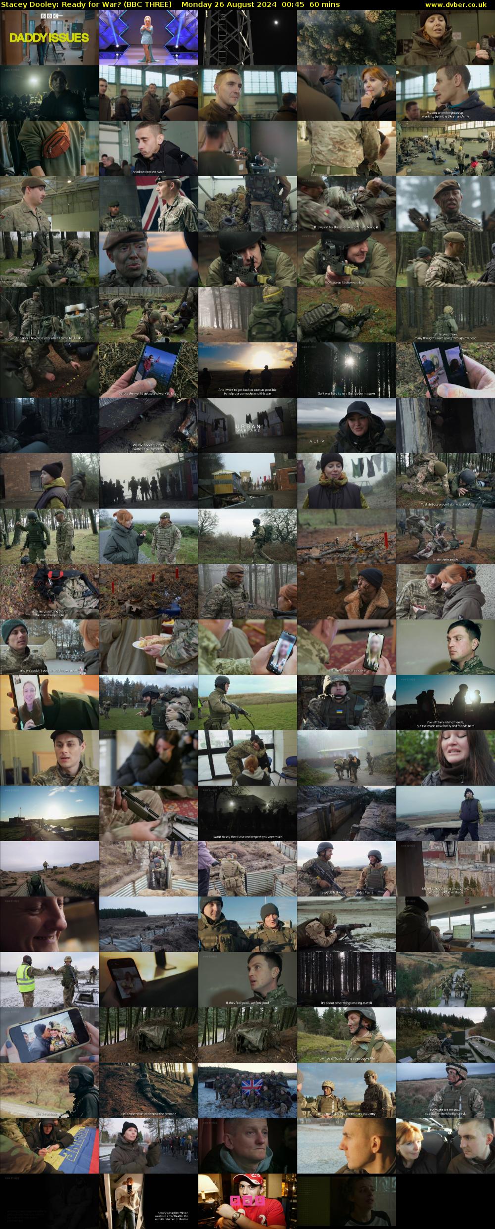 Stacey Dooley: Ready for War? (BBC THREE) Monday 26 August 2024 00:45 - 01:45