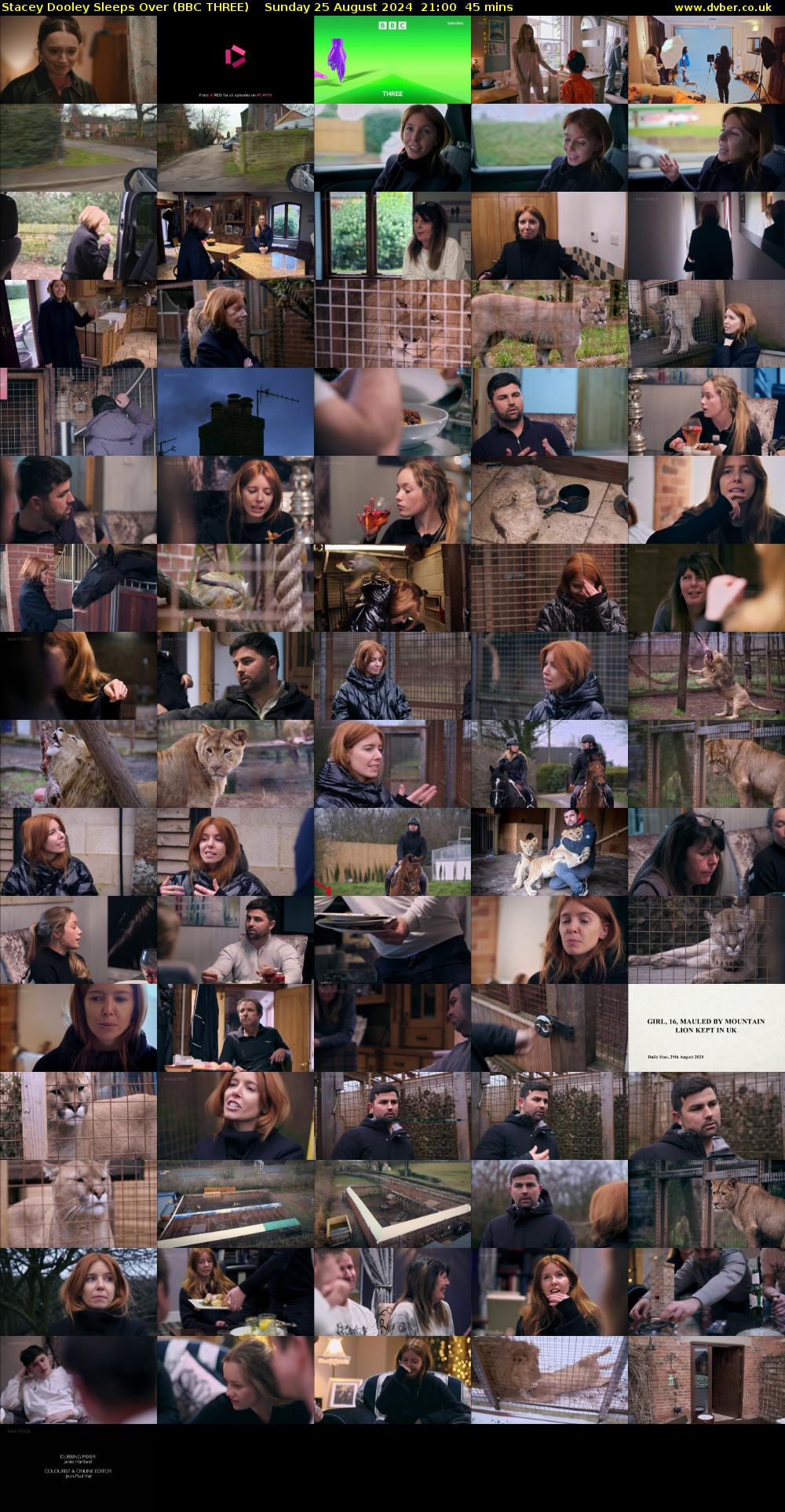 Stacey Dooley Sleeps Over (BBC THREE) Sunday 25 August 2024 21:00 - 21:45