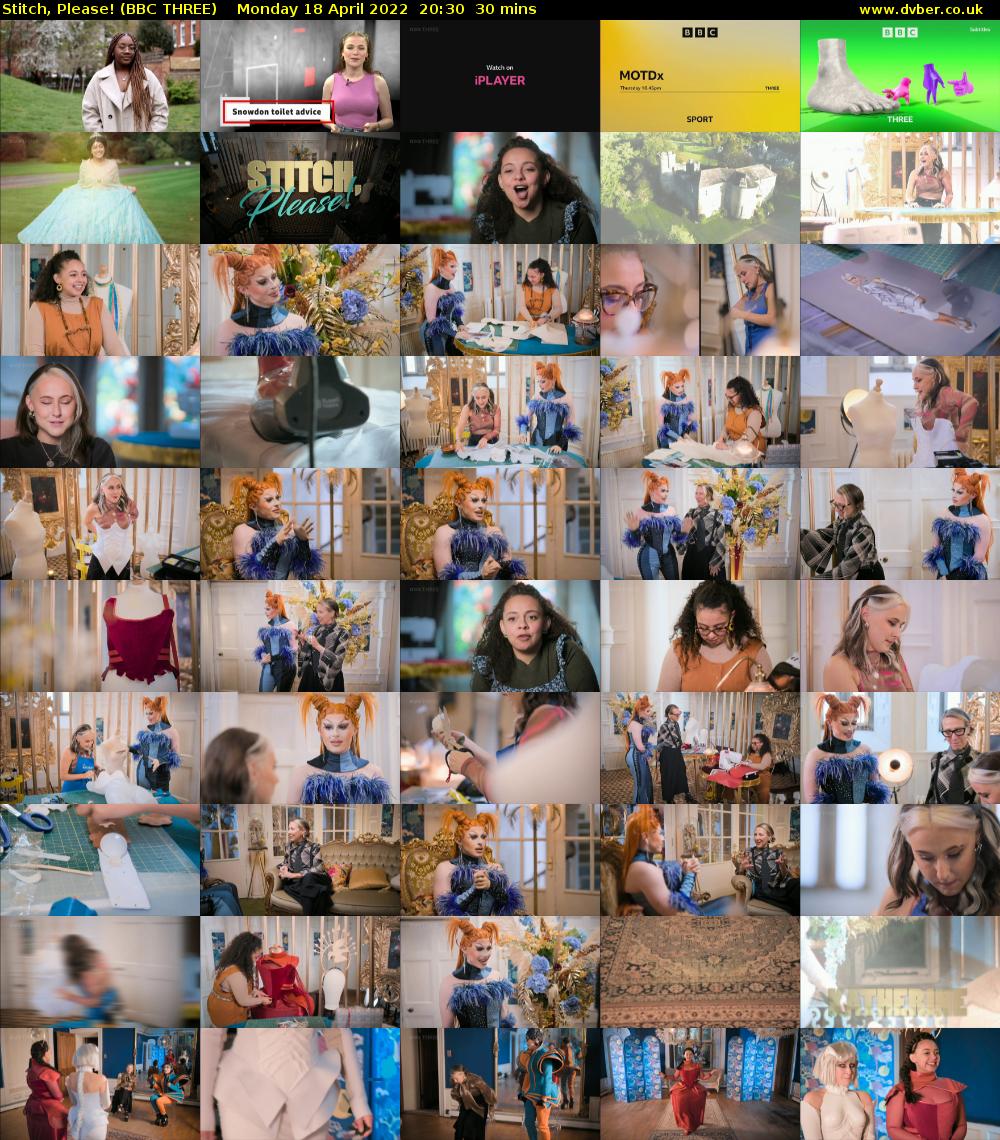Stitch, Please! (BBC THREE) Monday 18 April 2022 20:30 - 21:00