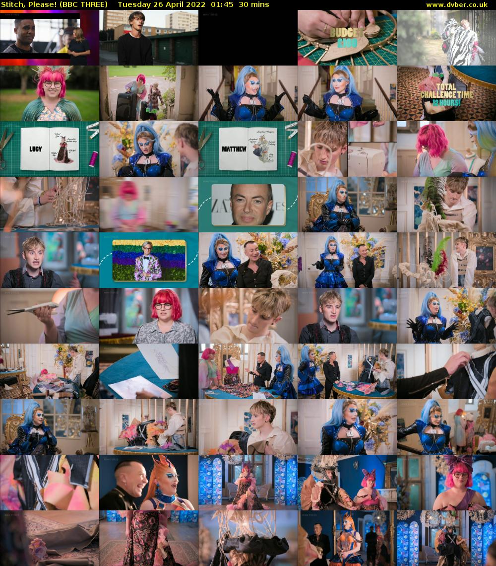 Stitch, Please! (BBC THREE) Tuesday 26 April 2022 01:45 - 02:15