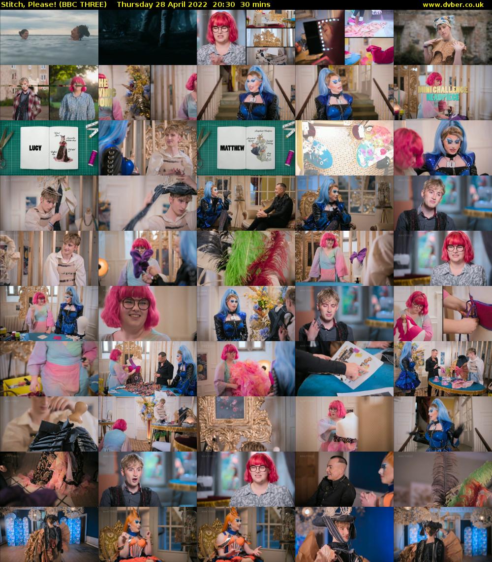 Stitch, Please! (BBC THREE) Thursday 28 April 2022 20:30 - 21:00