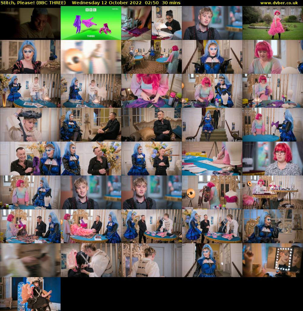 Stitch, Please! (BBC THREE) Wednesday 12 October 2022 02:50 - 03:20