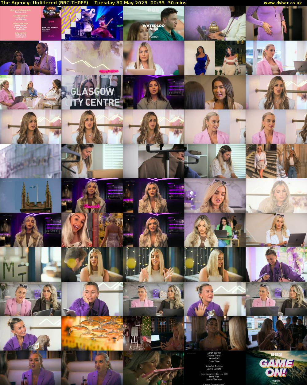 The Agency: Unfiltered (BBC THREE) Tuesday 30 May 2023 00:35 - 01:05