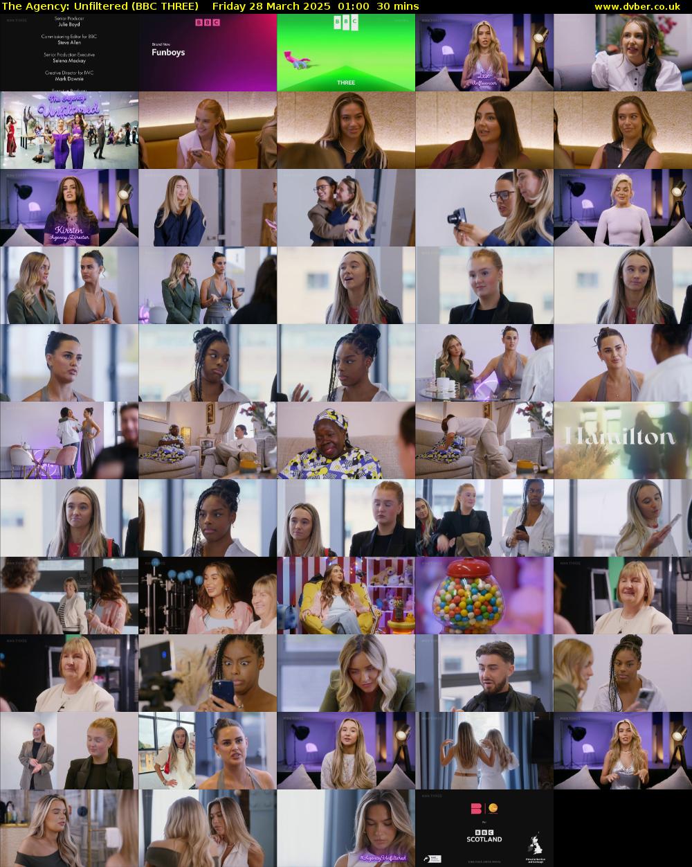 The Agency: Unfiltered (BBC THREE) Friday 28 March 2025 01:00 - 01:30