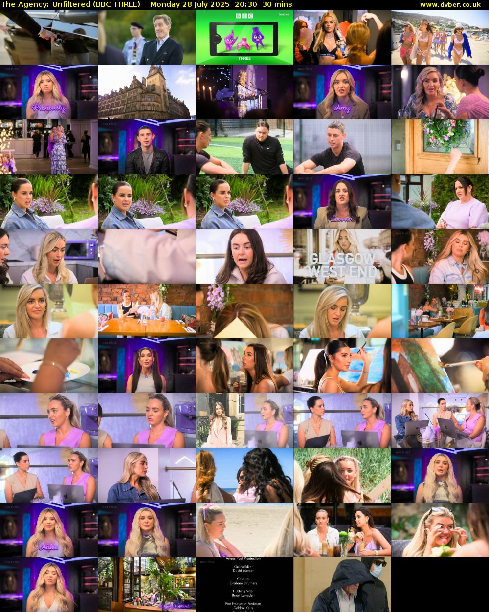 The Agency: Unfiltered (BBC THREE) Monday 28 July 2025 20:30 - 21:00