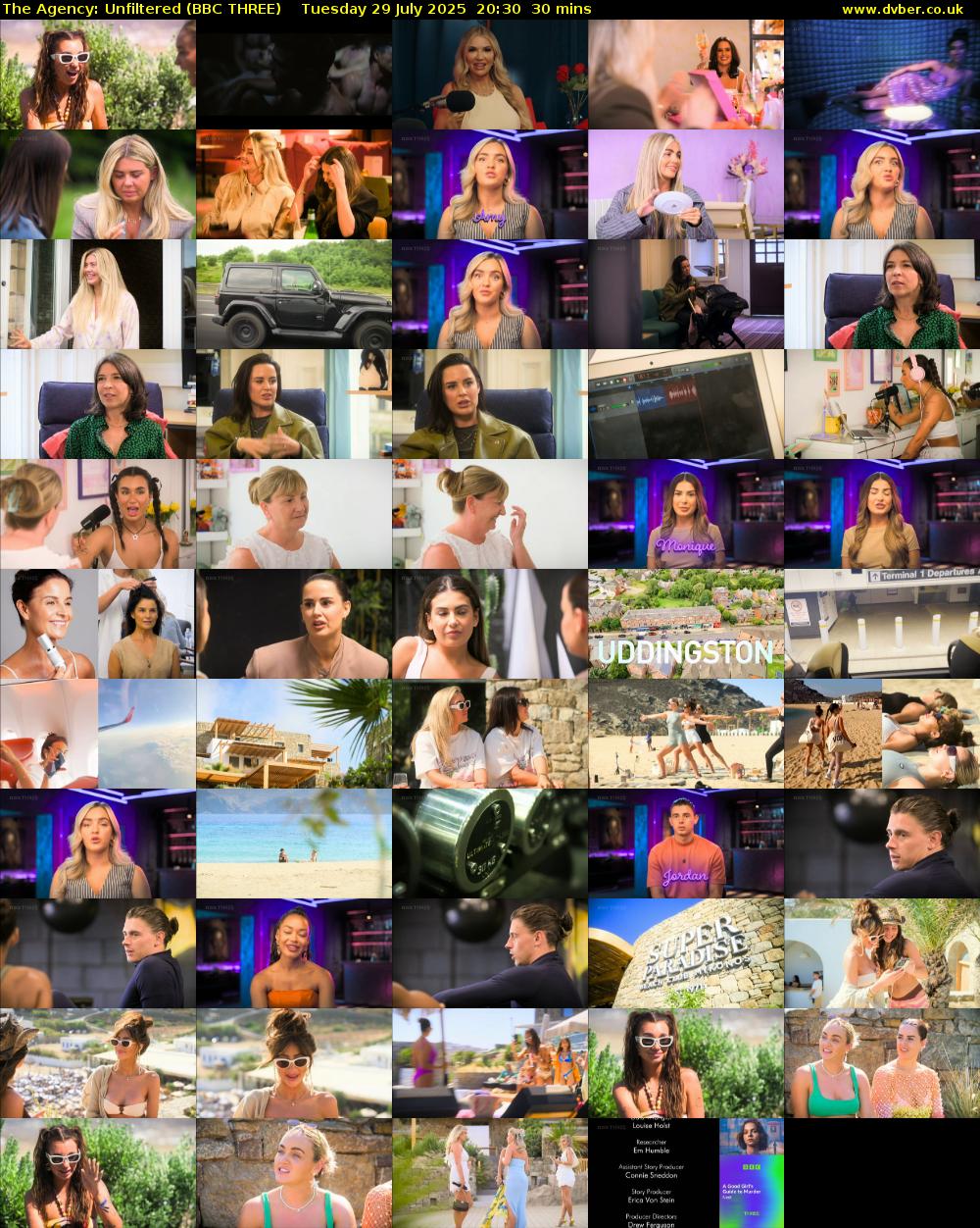 The Agency: Unfiltered (BBC THREE) Tuesday 29 July 2025 20:30 - 21:00