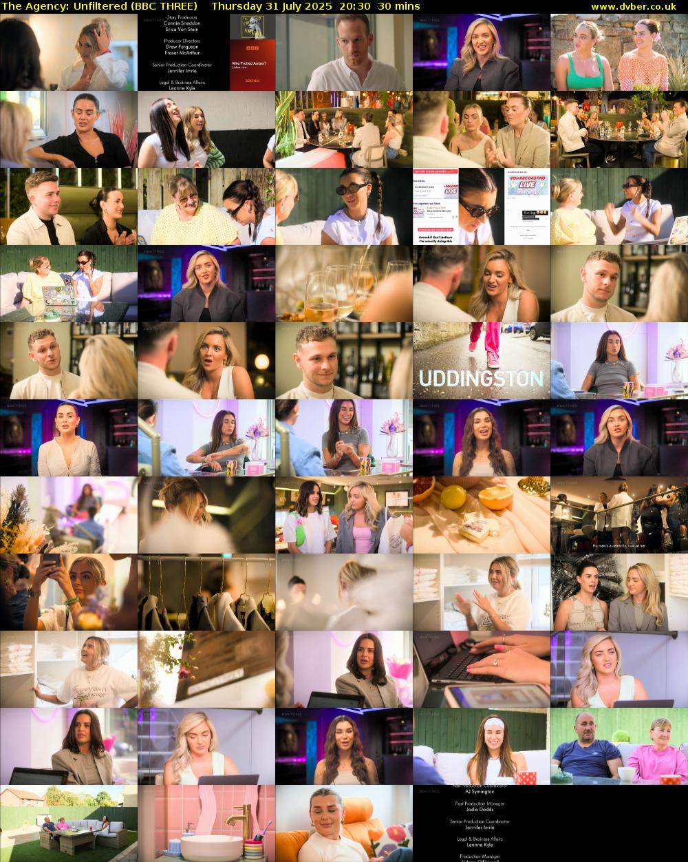 The Agency: Unfiltered (BBC THREE) Thursday 31 July 2025 20:30 - 21:00
