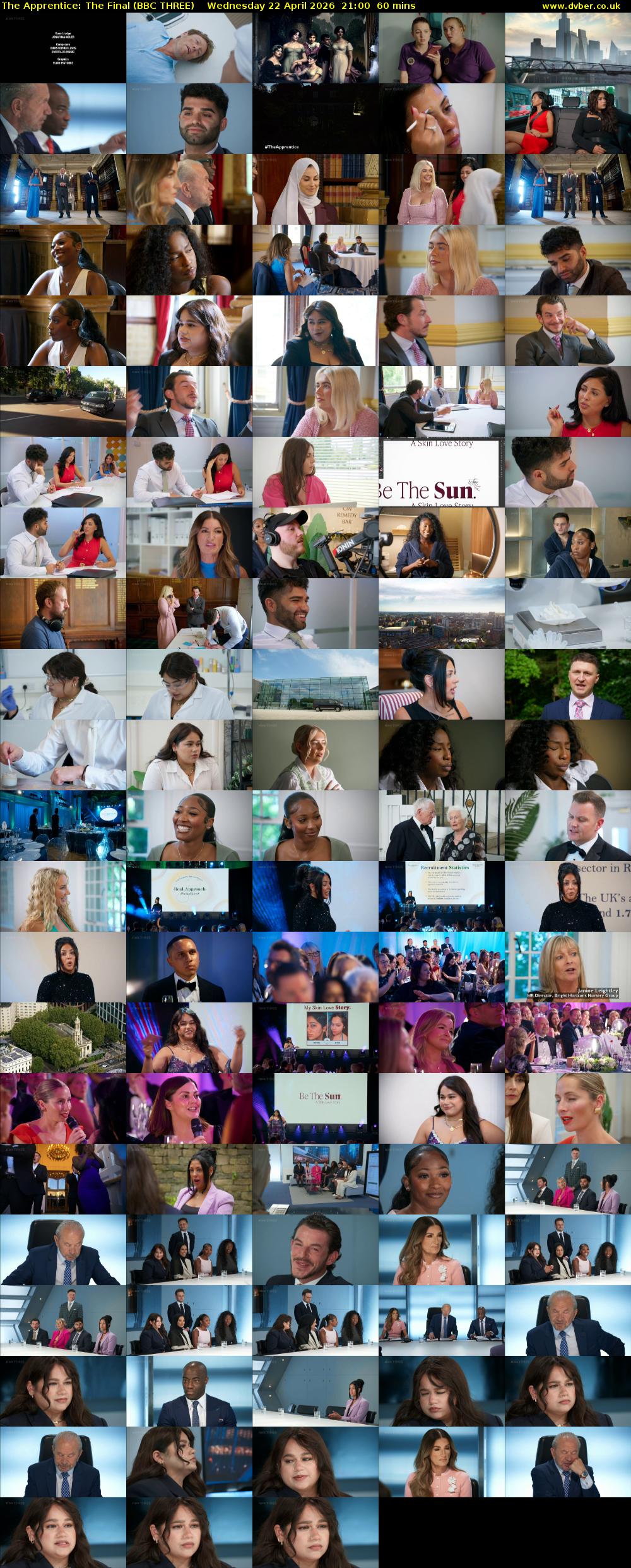 The Apprentice: The Final (BBC THREE) Wednesday 22 April 2026 21:00 - 22:00