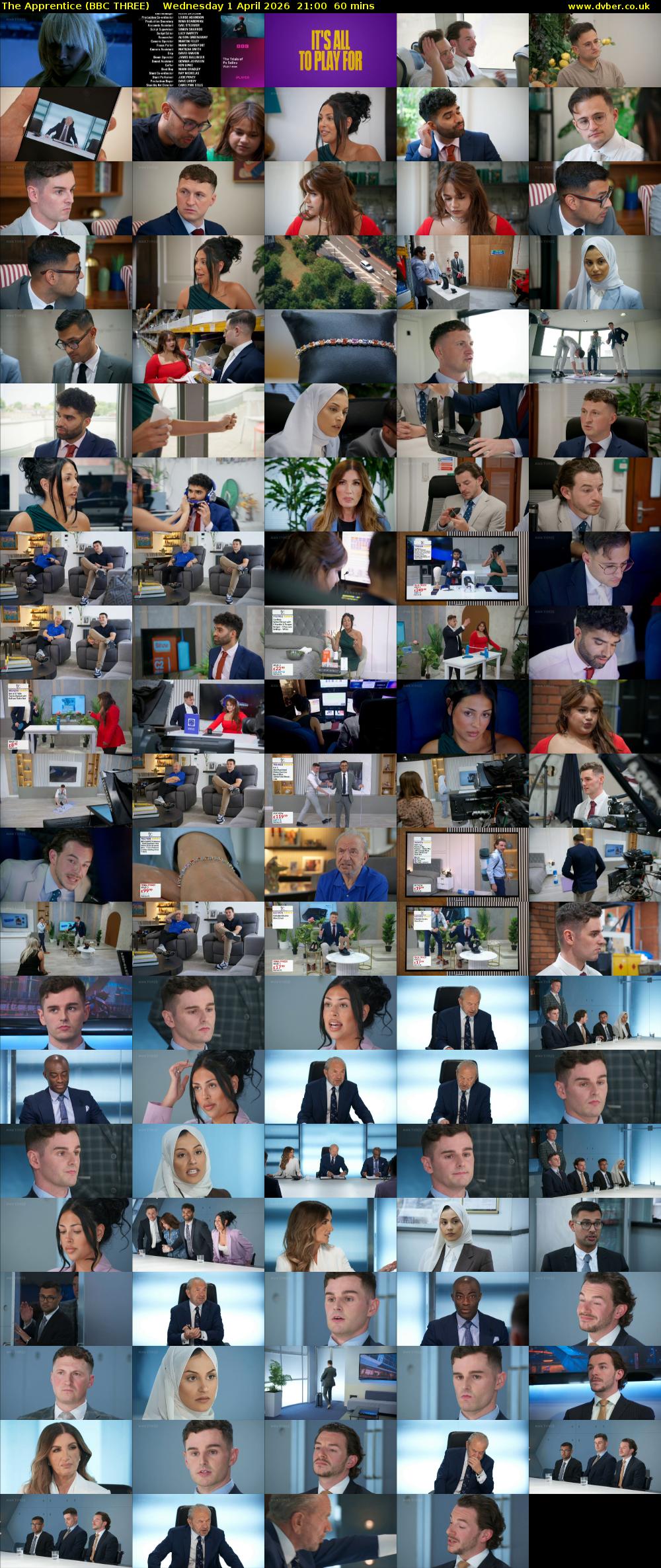 The Apprentice (BBC THREE) Wednesday 1 April 2026 21:00 - 22:00