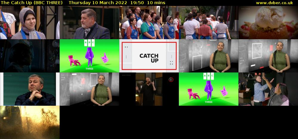 The Catch Up (BBC THREE) Thursday 10 March 2022 19:50 - 20:00