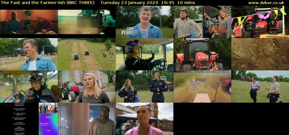 The Fast and the Farmer-ish (BBC THREE) Tuesday 23 January 2024 19:45 - 19:55