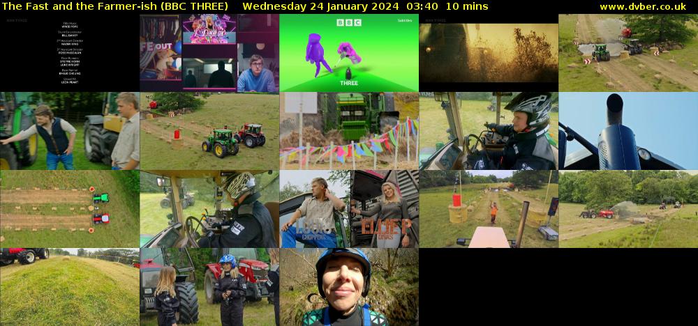 The Fast and the Farmer-ish (BBC THREE) Wednesday 24 January 2024 03:40 - 03:50