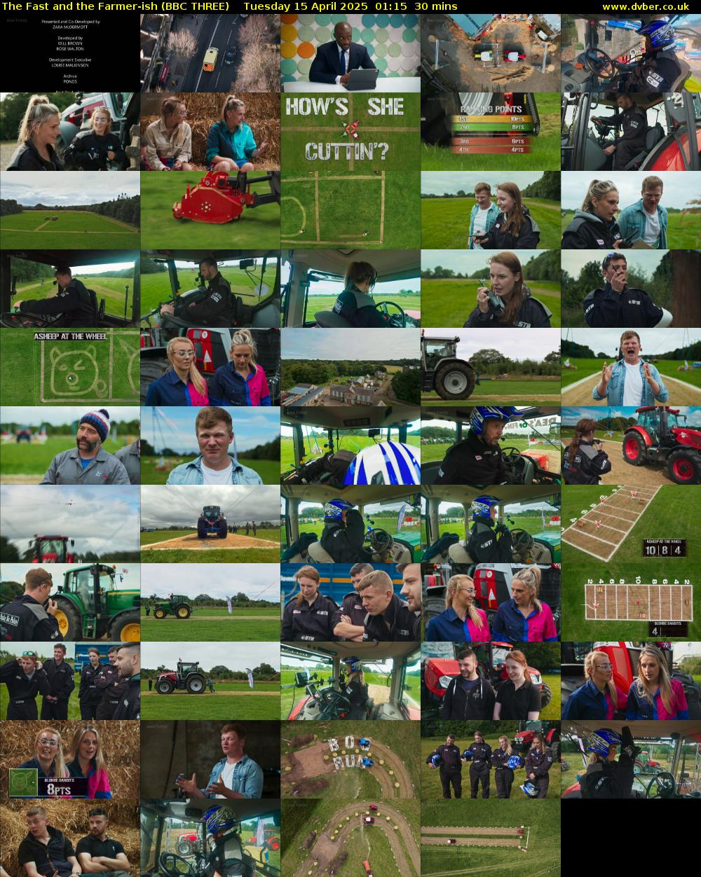 The Fast and the Farmer-ish (BBC THREE) Tuesday 15 April 2025 01:15 - 01:45