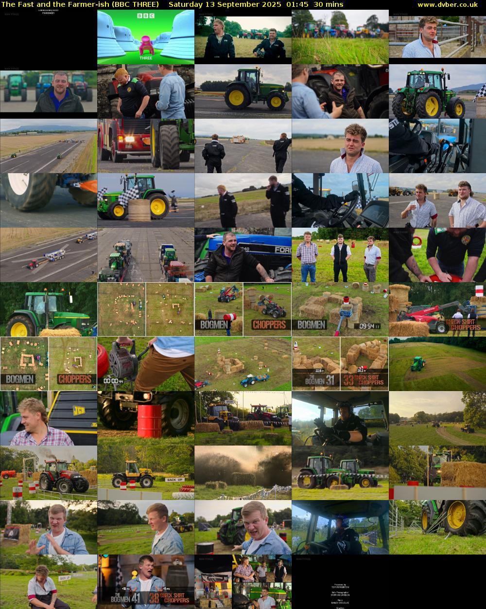 The Fast and the Farmer-ish (BBC THREE) Saturday 13 September 2025 01:45 - 02:15