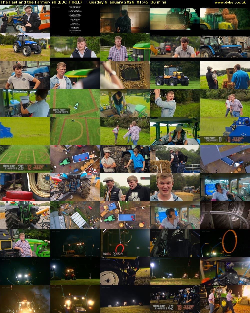 The Fast and the Farmer-ish (BBC THREE) Tuesday 6 January 2026 01:45 - 02:15