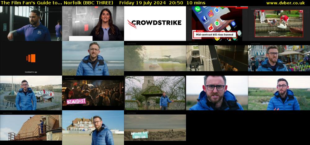 The Film Fan's Guide to... Norfolk (BBC THREE) Friday 19 July 2024 20:50 - 21:00