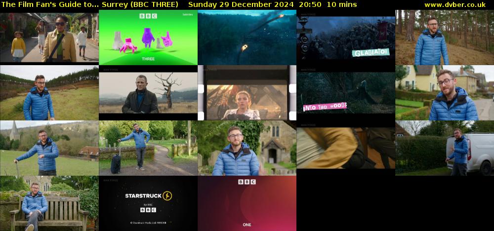 The Film Fan's Guide to... Surrey (BBC THREE) Sunday 29 December 2024 20:50 - 21:00
