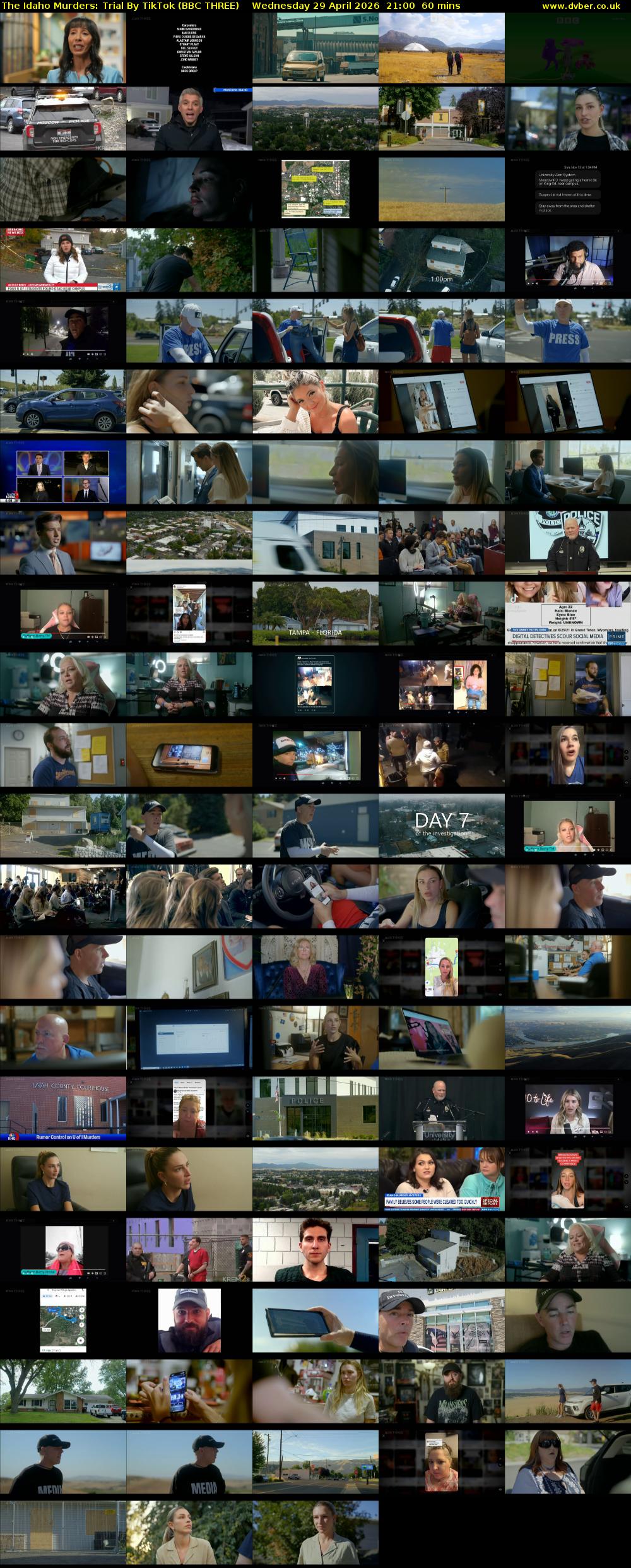 The Idaho Murders: Trial by TikTok (BBC THREE) Wednesday 29 April 2026 21:00 - 22:00