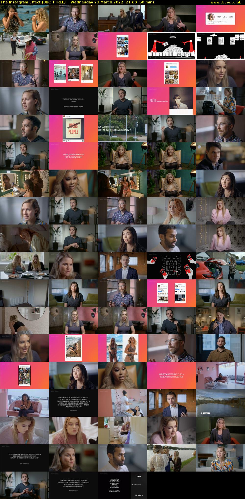The Instagram Effect (BBC THREE) Wednesday 23 March 2022 21:00 - 22:00
