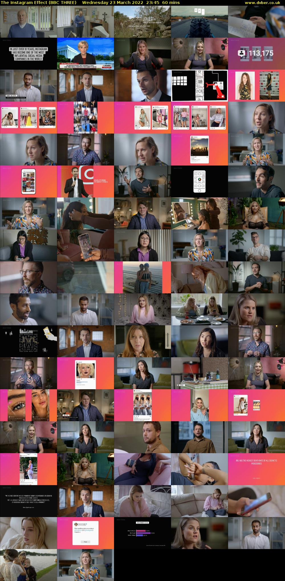 The Instagram Effect (BBC THREE) Wednesday 23 March 2022 23:45 - 00:45