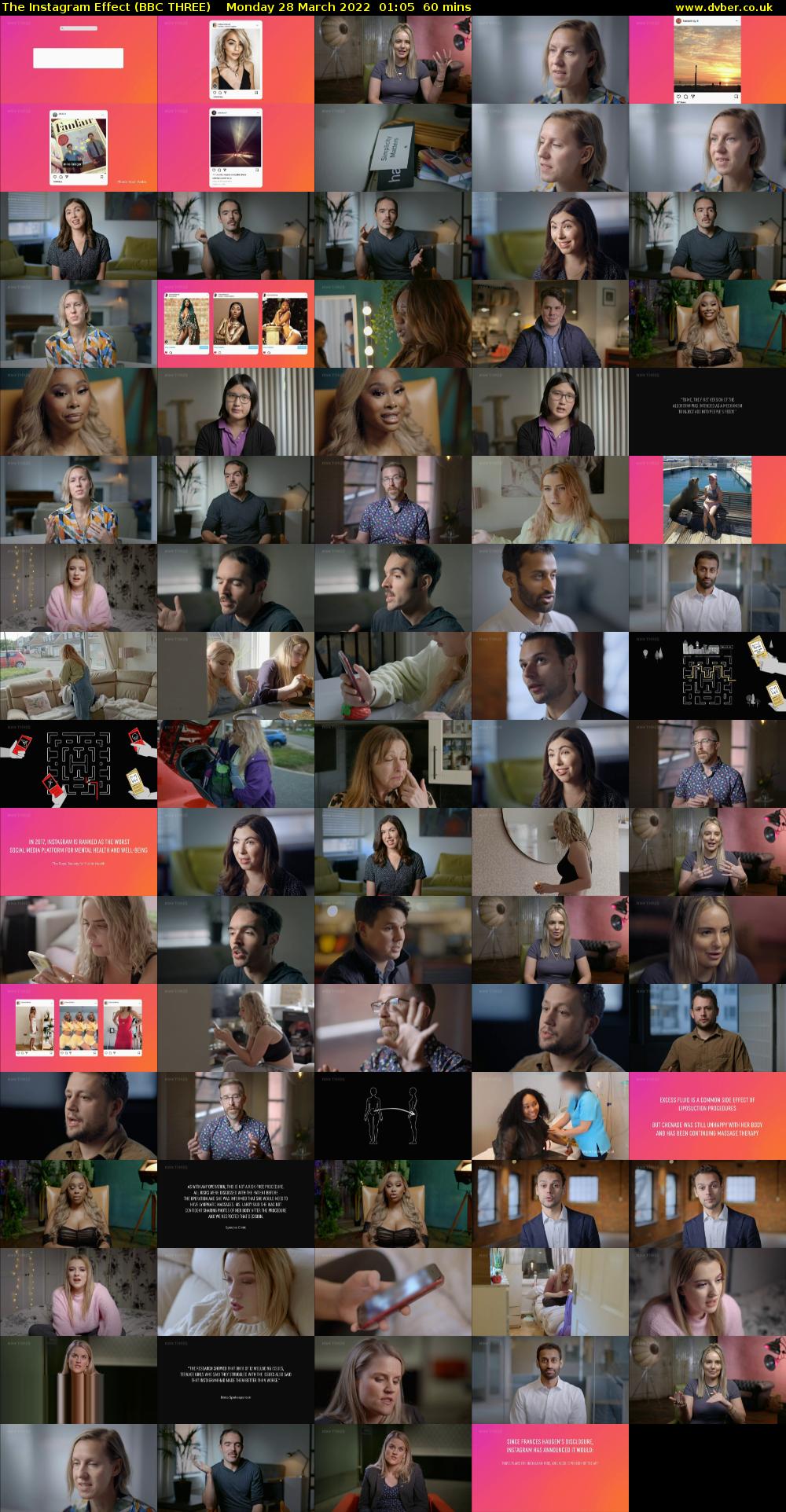 The Instagram Effect (BBC THREE) Monday 28 March 2022 01:05 - 02:05