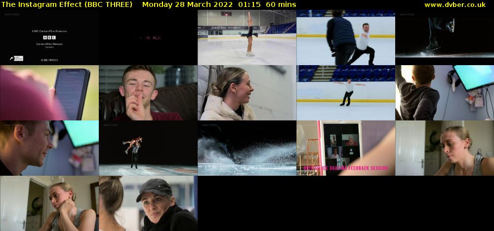 The Instagram Effect (BBC THREE) Monday 28 March 2022 01:15 - 02:15