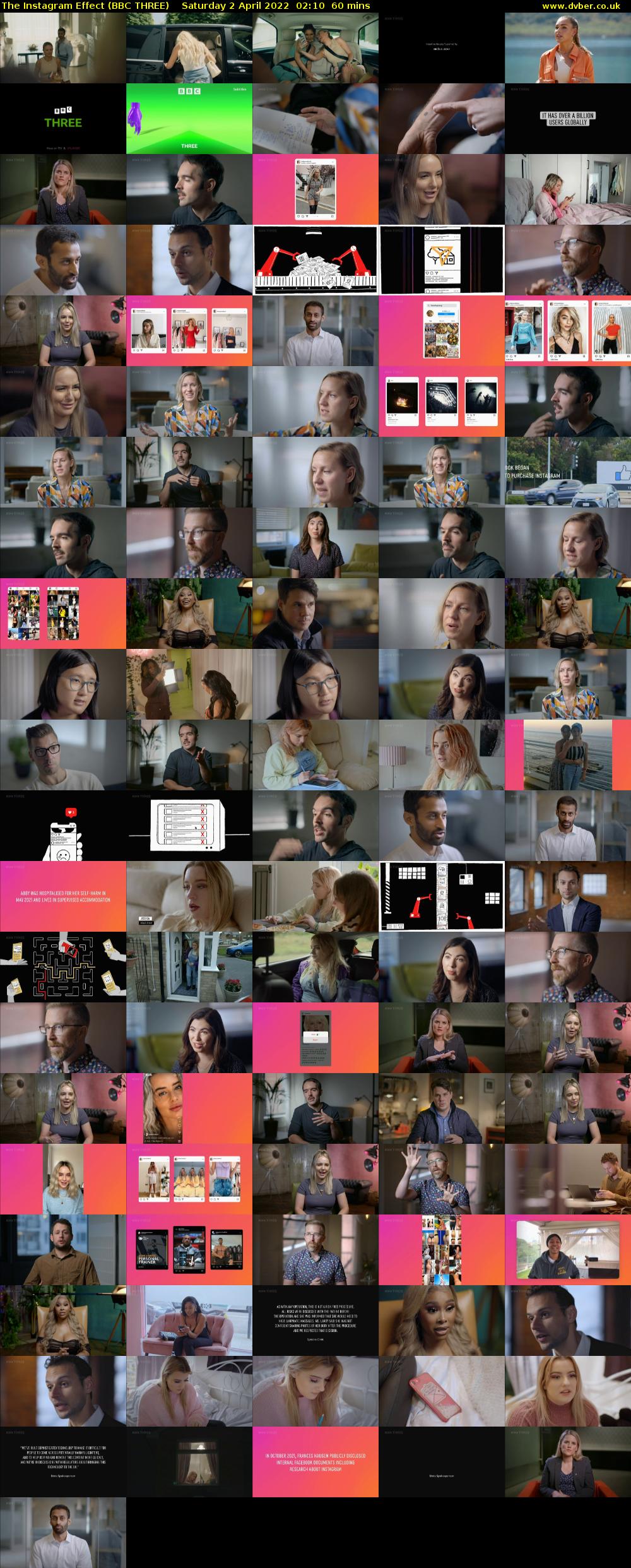 The Instagram Effect (BBC THREE) Saturday 2 April 2022 02:10 - 03:10