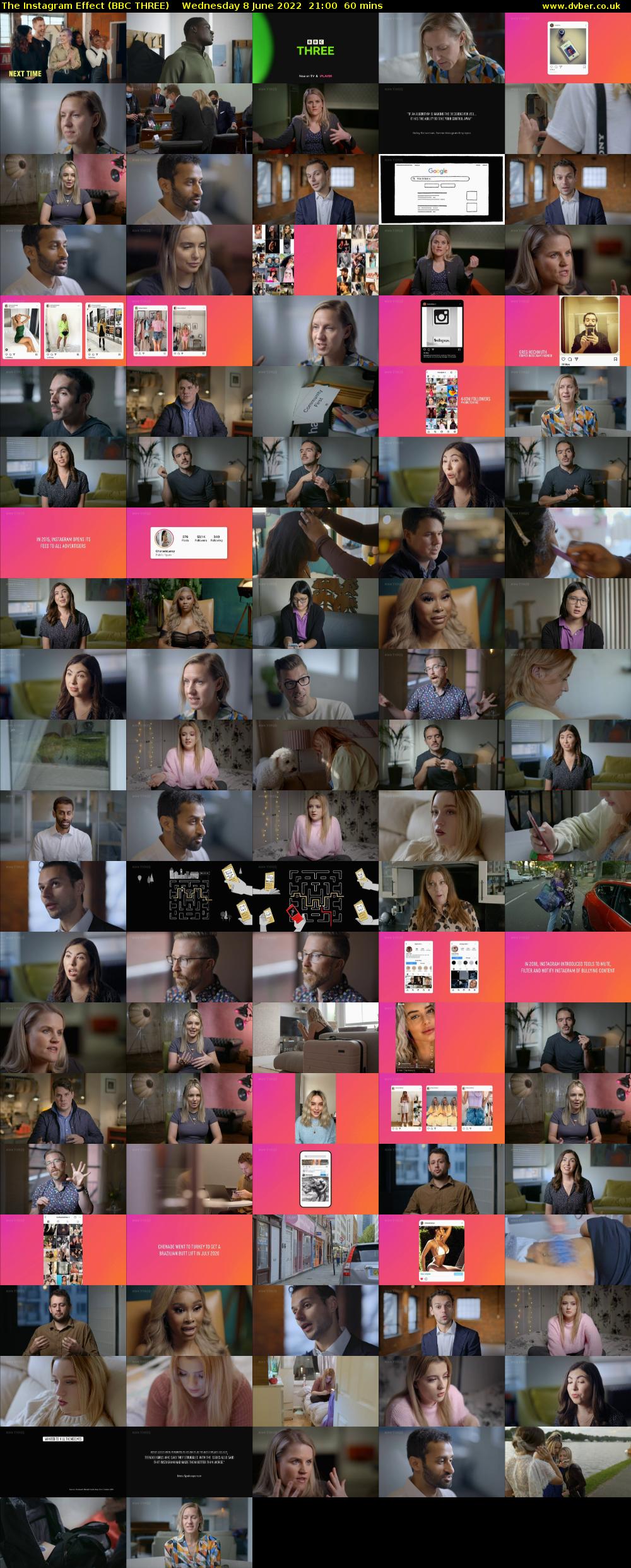 The Instagram Effect (BBC THREE) Wednesday 8 June 2022 21:00 - 22:00