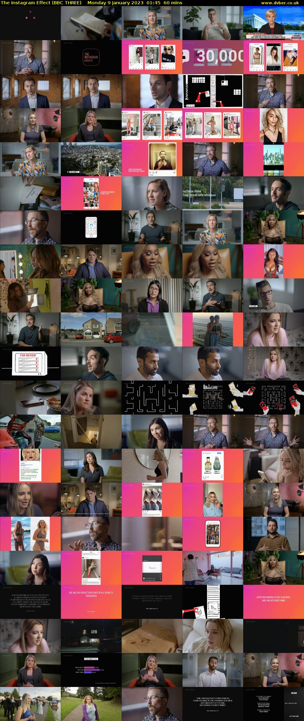 The Instagram Effect (BBC THREE) Monday 9 January 2023 01:45 - 02:45