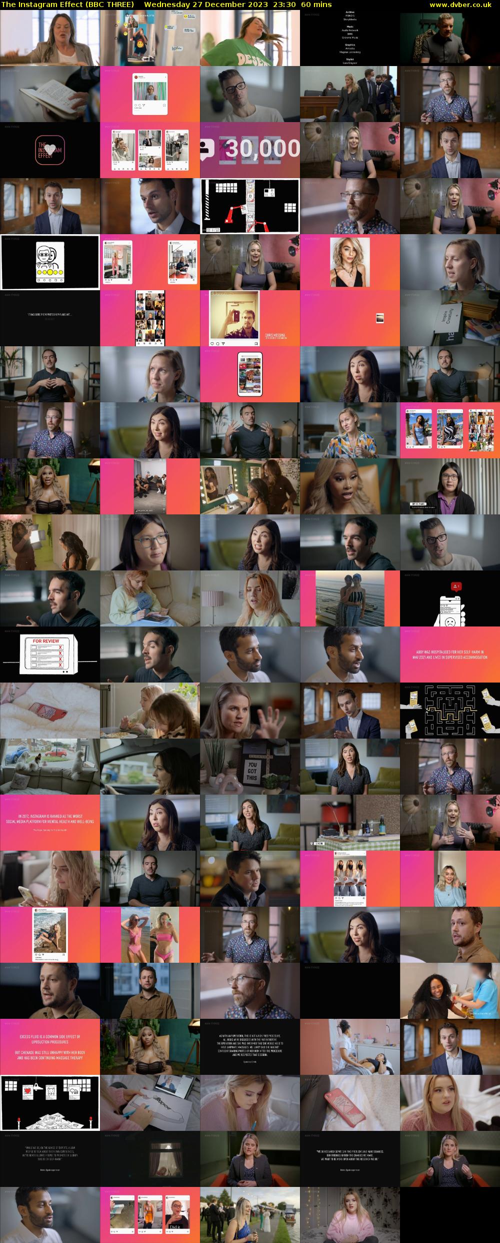 The Instagram Effect (BBC THREE) Wednesday 27 December 2023 23:30 - 00:30