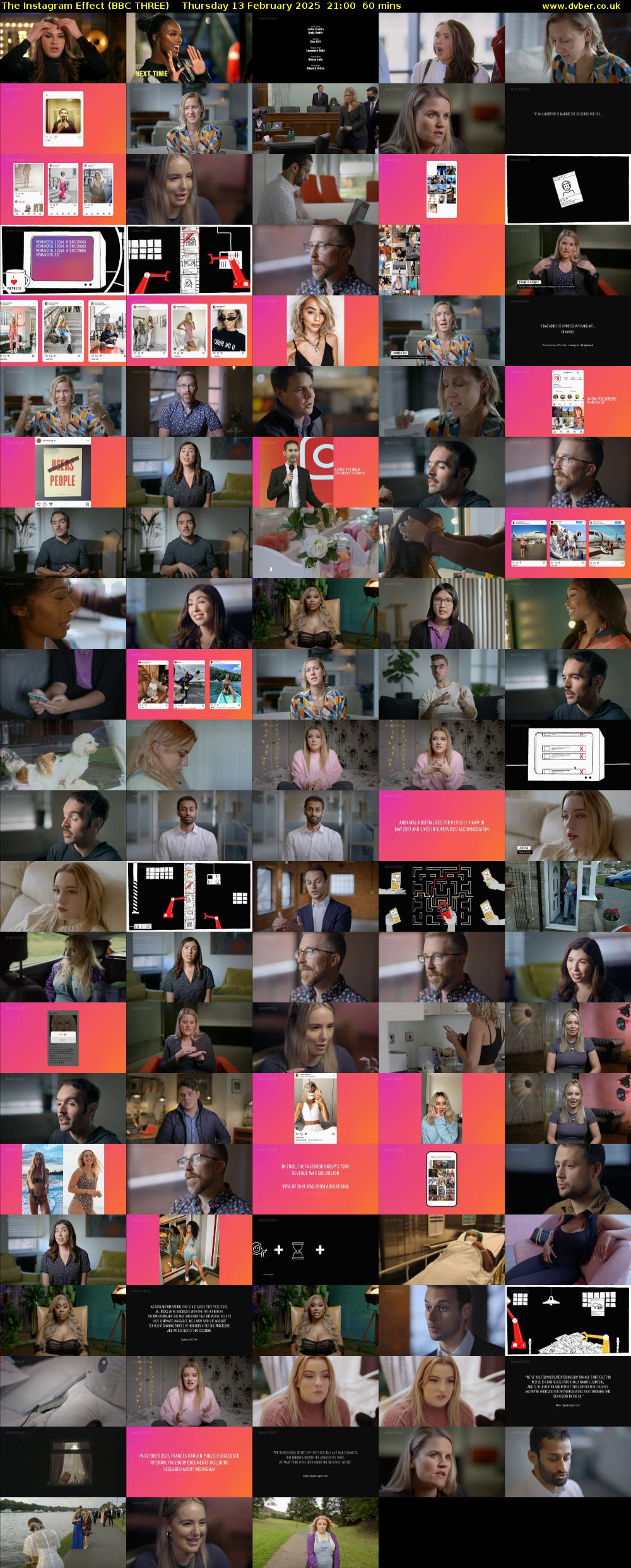 The Instagram Effect (BBC THREE) Thursday 13 February 2025 21:00 - 22:00