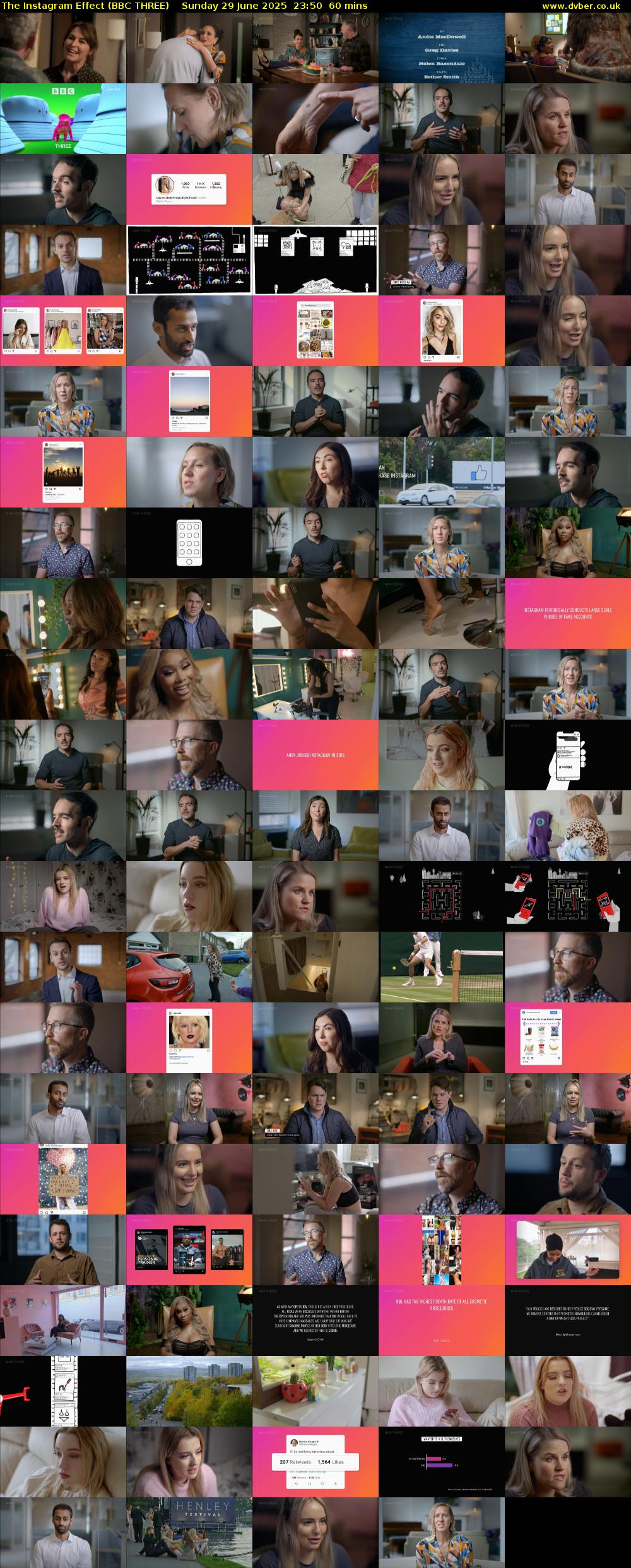 The Instagram Effect (BBC THREE) Sunday 29 June 2025 23:50 - 00:50