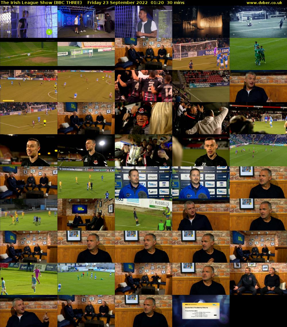 The Irish League Show (BBC THREE) Friday 23 September 2022 01:20 - 01:50